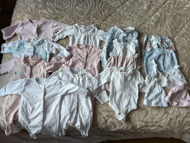 16 Items Bundle Baby Girl Clothes Premature Newborn Small Baby Immaculate NEXT