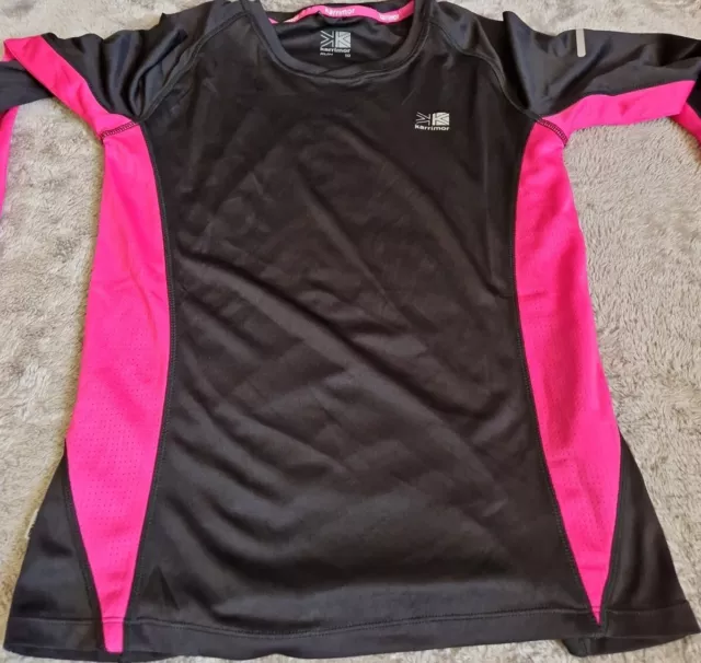 Ladies' Karrimor Run Long Sleeved T-shirt UK 10 Black Pink running reflective