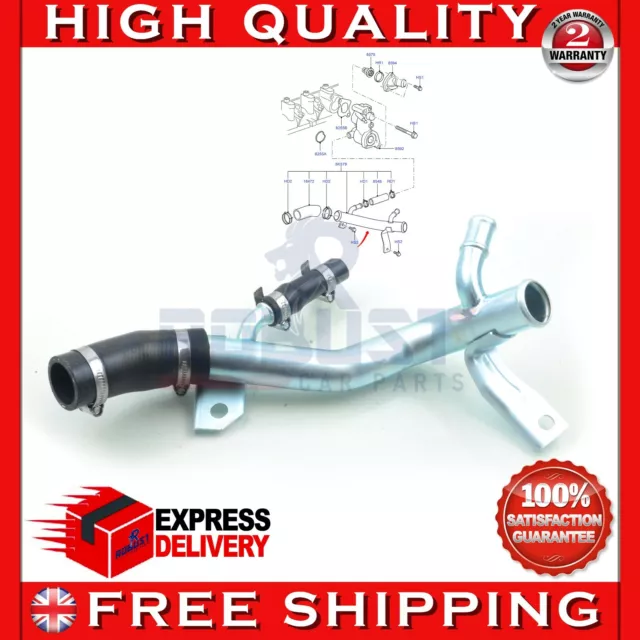 For Ford Focus Transit Connect 1.8 Thermostat Connecting Coolant Water Hose Pipe 3