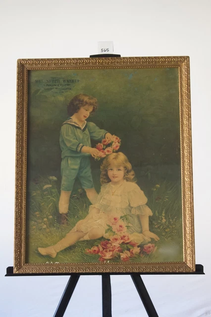 Antique Original Mrs Nettie Walker Union Co-Op Poster, Union, Utah, Orig Frame