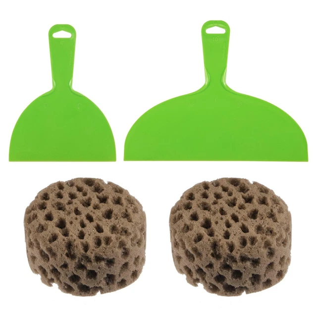 Texture Éponge 4.3"x4.3" 2Pcs Faux Éponges 2Pcs Grattoirs Mur Fournitures Marron