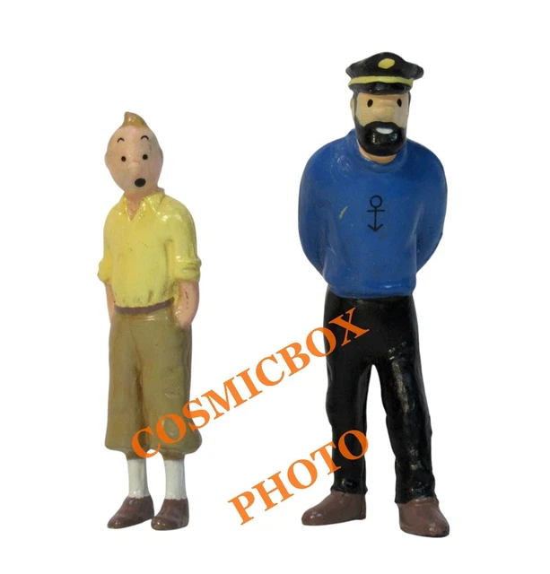LOT 6 FIGURINES Tintin Milou Capitaine Haddock Hergé En Résine Et Plastique EUR 44,90 - ES