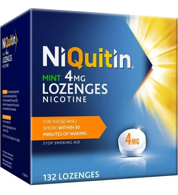 Pastillas NiQuitin como nuevas - Paquete de 4 mg de 132 pastillas apoyo paso de ayuda para dejar de fumar