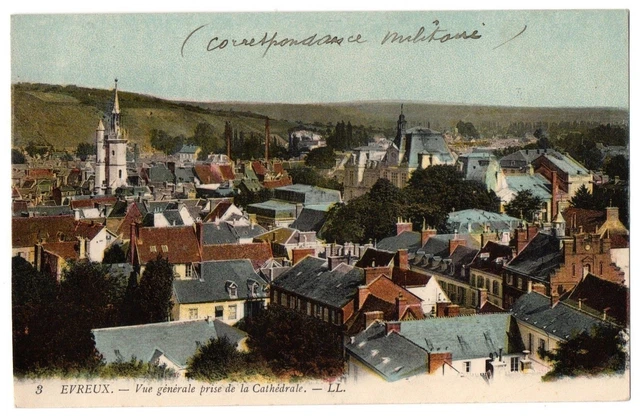 CPA 27 - EVREUX (Eure) - 3. Vue Générale prise de la Cathédrale - LL