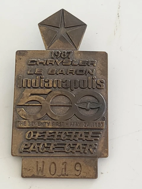 1987 Indy 500 Bronze Pit / Garage Badge.