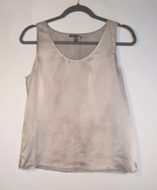 Eileen Fisher Tank Top Size Petite Small Silk Cotton Blend Gray Tie Dye