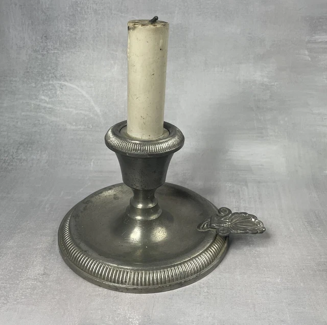 Bougeoir vintage en étain pour 5 bougies - chandelier