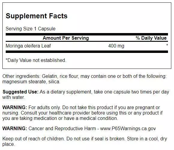 Swanson Vollspektrum Moringa Oleifera 400 mg 60 Kapseln, antioxidative Unterstützung 3