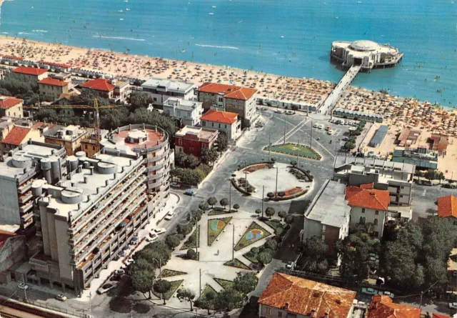 Cartolina Senigallia Piazza Libertà e rotonda vista dall'alto 1972