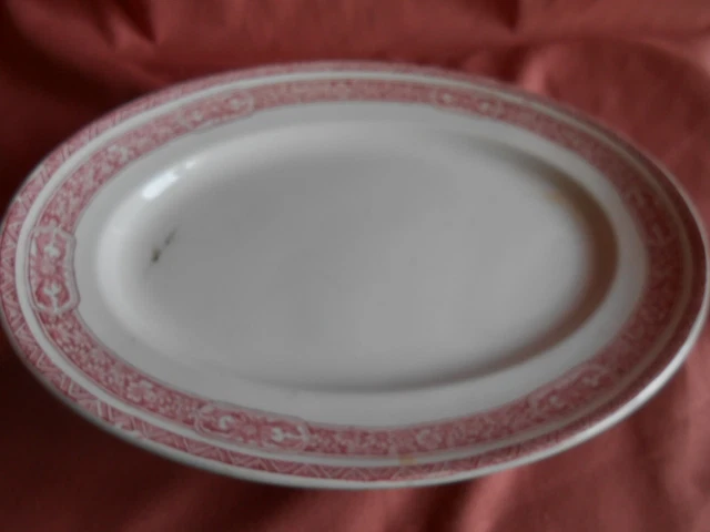 Plat de service ovale vintage st-amant-sté des grands établissements céramique