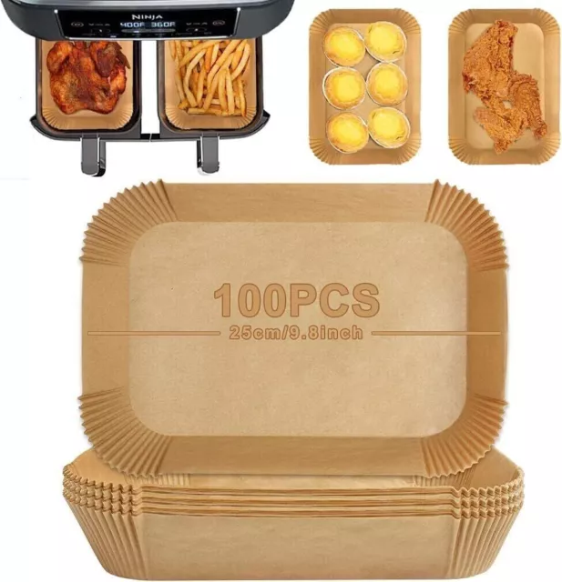 100X Backpapier für Friteuse Heißluftfritteuse Grill Backofen für Ninja Dual