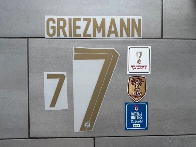 Flocage Griezmann #7 France Or – Maillot Domicile FFF Coupe Du Monde 2022, Neuf Avec étiquettes