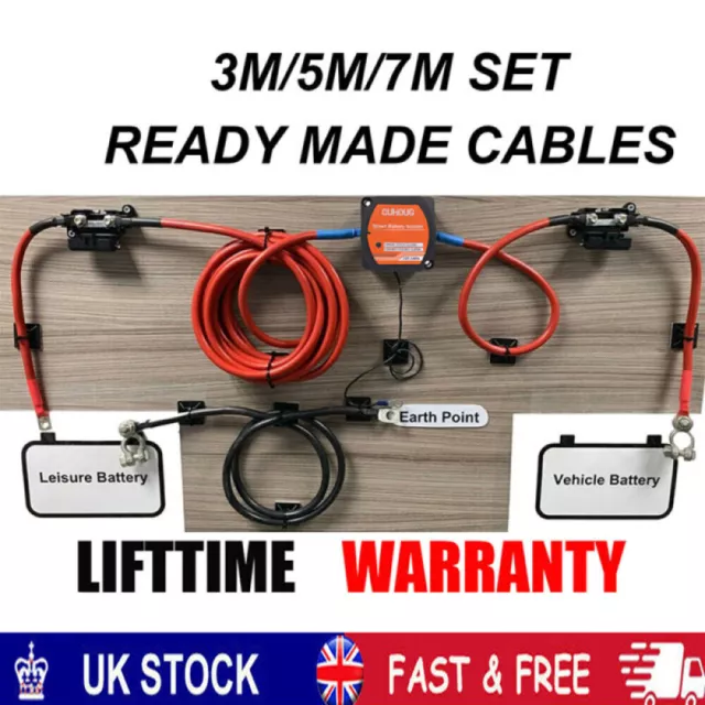 Ready Made Battery Split Charge Kit 12V 140A VSR Voltage Sense Relay Charger UK