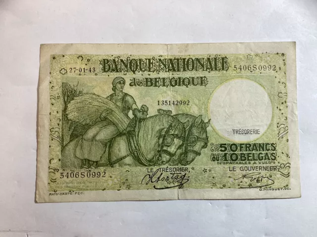 Billet de 50 Francs - Belgique