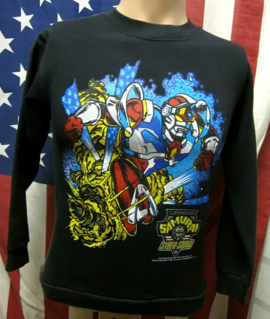 SUPERHUMAN SAMURAI SYBER-SQUAD youth med sweatshirt 1994 cartoon shirt TV anime