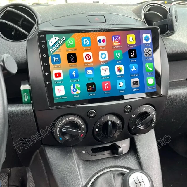 For Mazda 2 2007-2013 Apple CarPlay Android 15.0 Car Stereo Radio GPS Navi WiFi