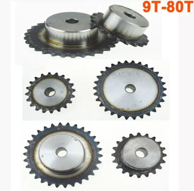 #25 9T-80T Roller Chain Drive Sprocket Pitch 1/4" 6.35mm For #25 04C Chain