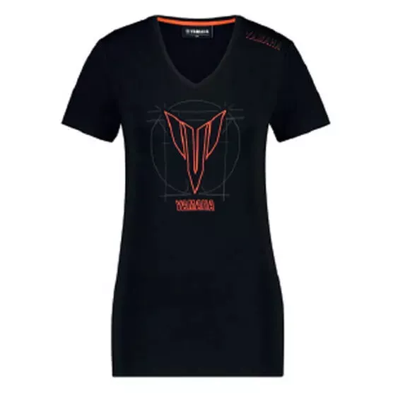 Yamaha Carson MT Print Black Short Sleeved Ladies T-Shirt Large