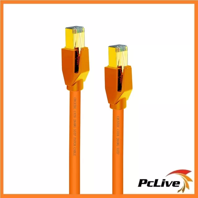 Cruxtec 1M 2M 3M 5M 10M 15M 20M CAT8 Ethernet Network Cable Premium Orange