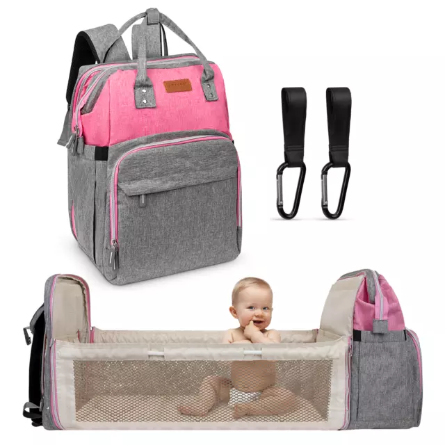 Mum and Baby Girl Backpack - XL Diaper Bag Backpack with Changing Station