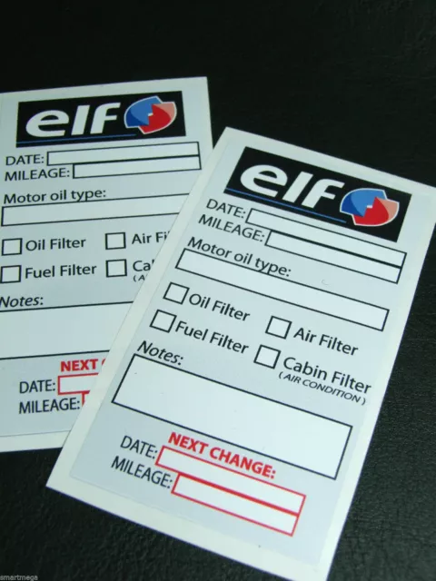 ELF Etiquettes de service vidange d'huile