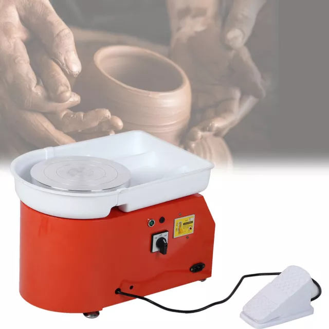 Electric Pottery Wheel Ceramic Machine Pedal Control Ceramic Art Tool 350W 2 GAW