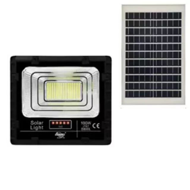 Phare LED Projecteur Haute Éclat 'Panneau Solaire Crépusculaire Télécommande