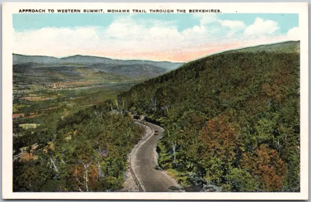 Massachusetts Berkshire Mohawk Trail Western Summit Road Vintage WB Postcard UP