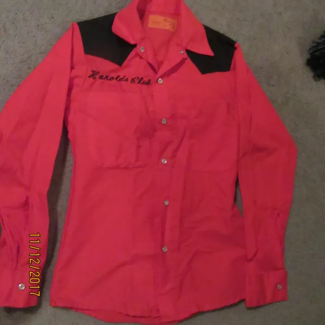 Harolds Club Casino Red Restaurant Work Shirt - Large