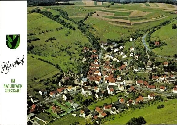 Ak Hessenthal Mespelbrunn im Spessart, Luftaufnahme, Panorama - 4231656