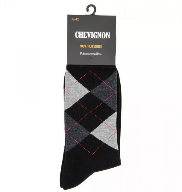 Chaussettes homme écossaises CHEVIGNON 100% fil d'écosse P 43 / 46 ou 39 / 42