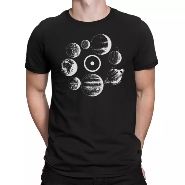 Mens T-Shirt SOLAR SYSTEM Astronomy Sun Moon Stars Space Science ORGANIC Cotton