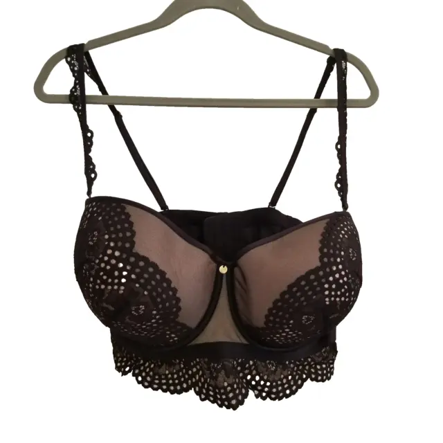 44D LANE BRYANT Cacique French Balconette Bra Black Lace Seriously Sexy  Lined $39.99 - PicClick