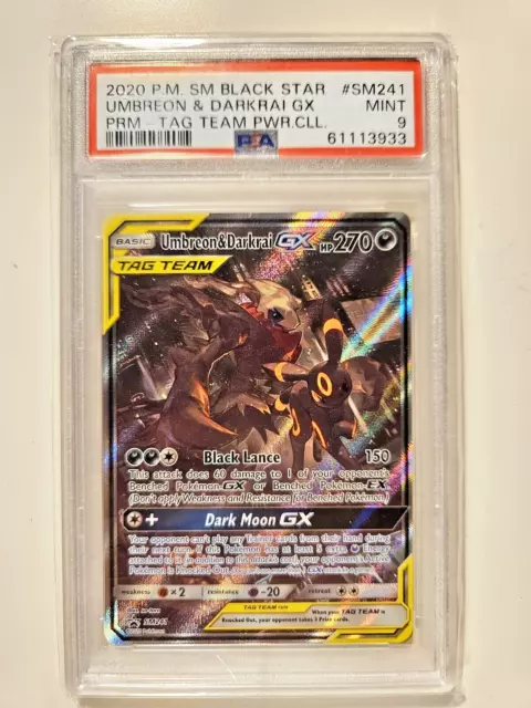 Pokemon Card Umbreon & Darkrai Gx SM241 - EN PSA 9 Mint