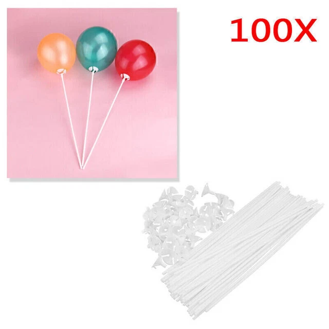 200 Stück Luftballon Stäbe Mit Becher - Bunte Ballonhalter Für Partys