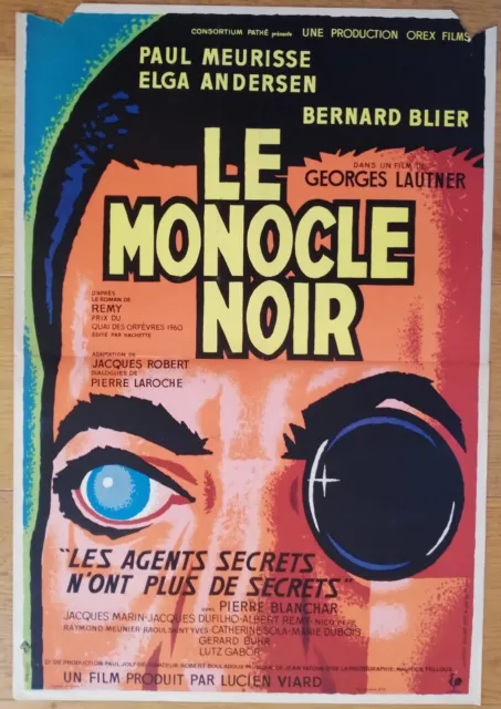 MONOCLE NOIR bernard blier paul meurisse affiche cinema originale 40x60 cm '61
