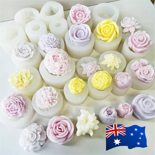 3D Rose Candle Mold Silicone Flower Mold Epoxy Resin DIY Mould for Soap  Candle