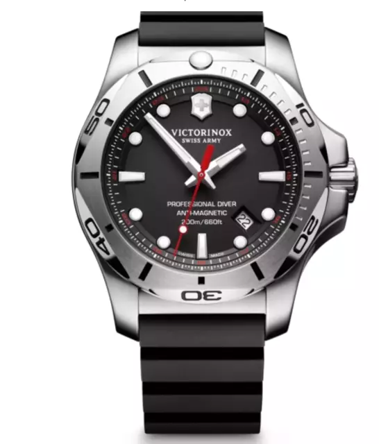 Victorinox Swiss Army 241733 I.n.o.x. Black Professional Diver Watch 45 Mm New