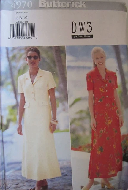 Vintage Butterick SEWING Pattern 4970 Misses DW3 EASY Dress 6-22 UNCUT