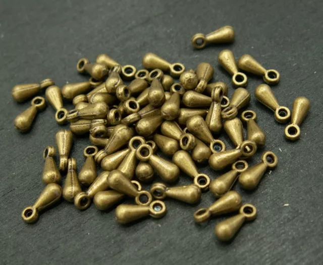 7x3mm Charm Anhänger Endstück Tropfen bronze Perle 2-600 Stück SB 131