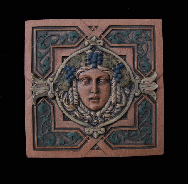 Goddess  Garden Girl Grapes   Bacchante  Arts & Crafts  Gothic   Ellison Tile