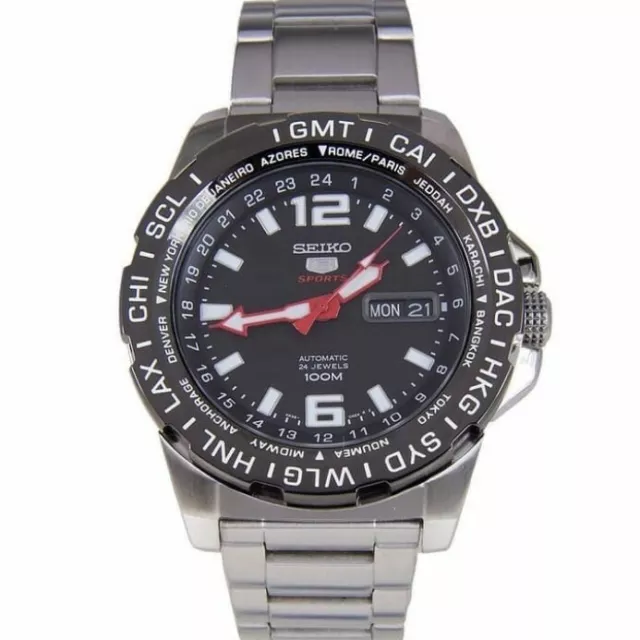 SEIKO 5 Sports SRP685K1 GMT Automatic 4R36-0C4C Watch World Time Steel Hardlex