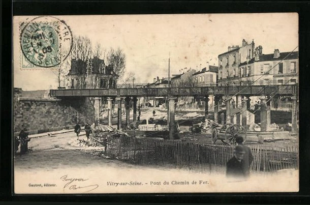 CPA Vitry-sur-Seine, Pont du Chemin de Fer 1903
