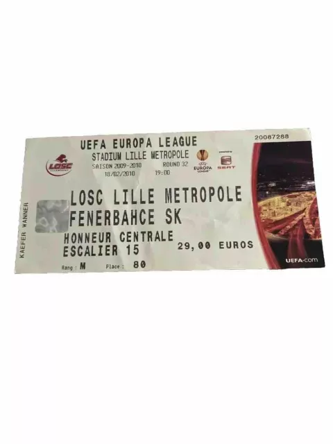 Ticket Football Lille - Fenerbahce Europa League Saison 09/10