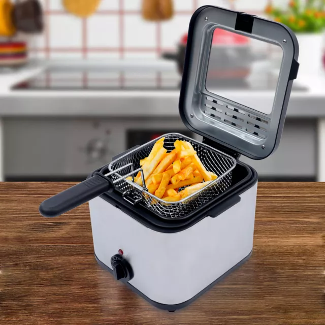 Electric deep fryer round countertop 1.9 l oil fries fat fry kitchen restaurant online