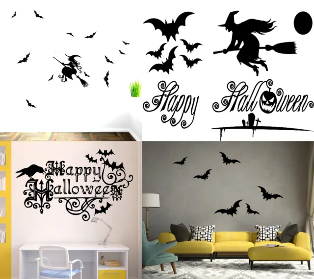 BIBITIME Scary Halloween Vinyl Home Decor Decals Room Art Murals Wall Stickers