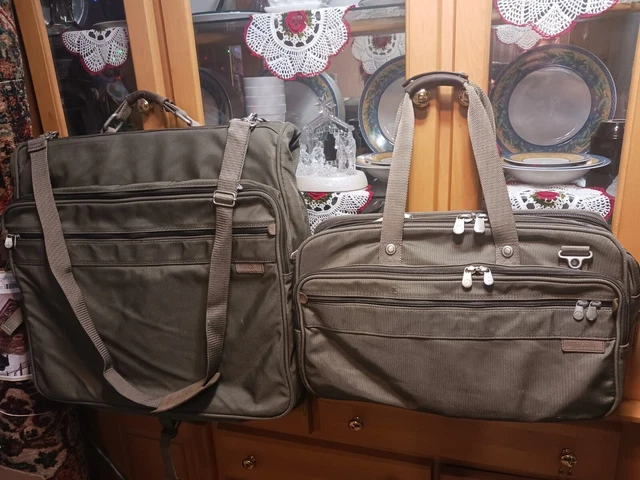 Briggs & Riley Hangable Travel Garment Suit Bag +21" Weekender carry olive green