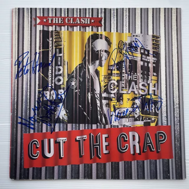 Signed Paul Simonon Vince White Howard Watt-Roy The Clash Cut The Crap Vinyl