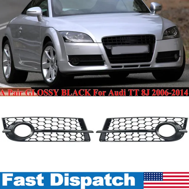 For Audi TT 8J TTS 2006-2014 Glossy RS Style Honeycomb Fog Light Grille Cover