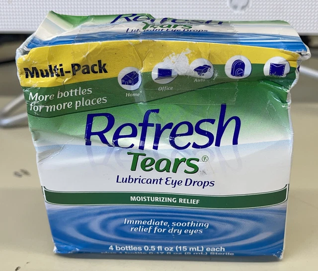 REFRESH TEARS LUBRICANT Eye Drops 4 Pack Plus Bonus Bottle Moisture Dry